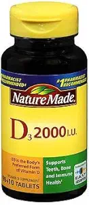 Natur gemacht Vitamin D3 2000 IU Tabletten 100 ea (Pack von 2)