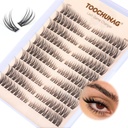 Natural Lash Clusters Wispy Eyelash Clusters C Curl Left&Right Cluster Eyelashes Extensions 180pcs Cluster Lashes DIY Individual Lash Extension Thin Band Cat Eye Lashes by TOOCHUNAG