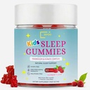 DVEOO Natural Sleep Gummies for Kids – Raspberry Sleep Supplement with Magnesium Glycinate, Vitamin B6, C & D3, L-Theanine & Lemon Balm – 60 Sleep Gummies
