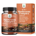Advanced Mushroom Complex Capsules - 10X Lions Mane Supplement con Reishi, Chaga, Maitake & Shiitake per il supporto della memoria della salute del cervello & Focus - Nootropic for Mental Clarity - 30 Caps