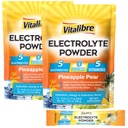 Vitalibre Electrolytes Powder Packets | Magnesium, Potassium, Sodium, Vitamin C | for Rapid Hydration | Zero Sugar & Keto | 32 Stick Packs | Pineapple Pear Flavor