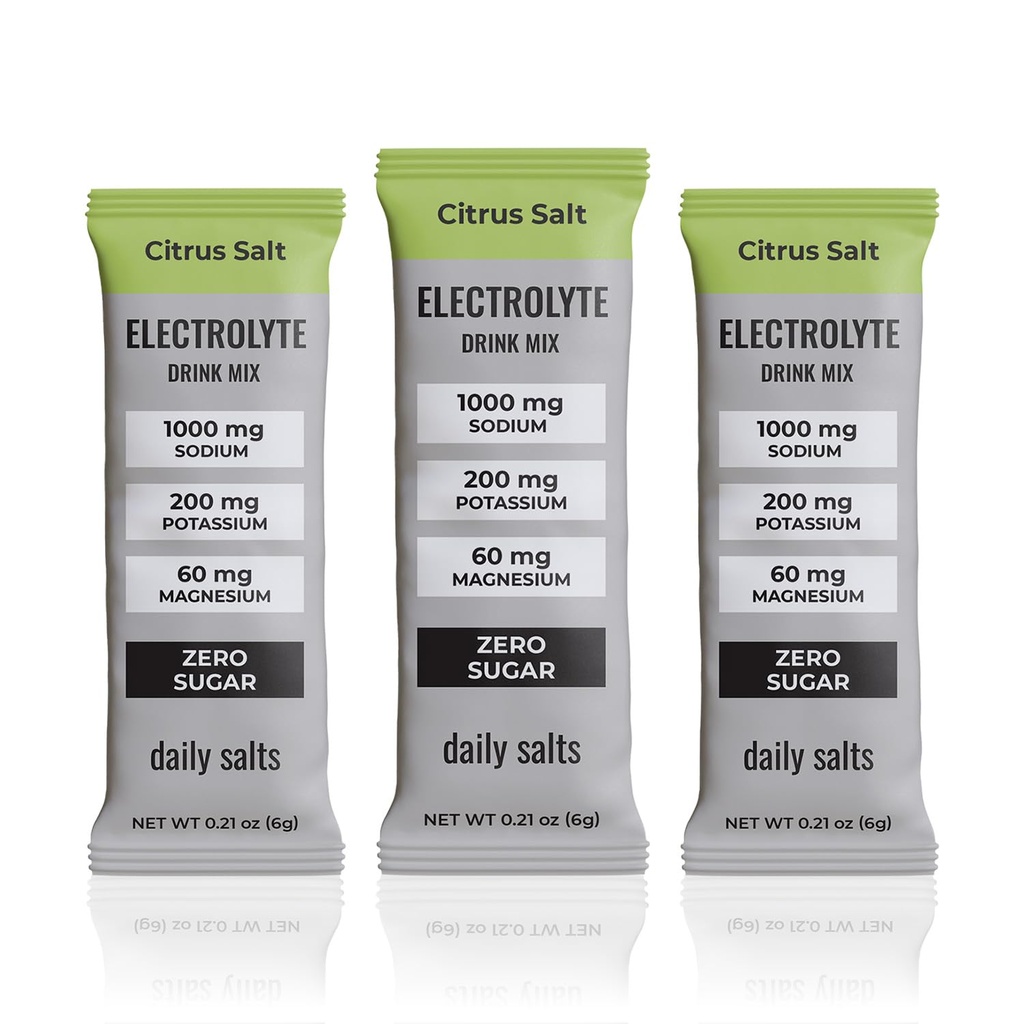 Electrolyte Drink Mix – Hydration Packets | Zero Sugar | Key Nutrients: Sodium, Magnesium, Potassium | Supports Keto & Fasting | Citrus Salt | 30 Count