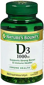 Nature's Bounty Bounty D-1000 IU Nahrungsergänzung Rapid Release Liquid Softgels 350 ea (Pack von 3)