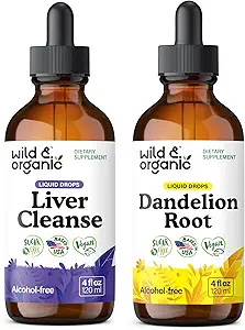 Wild & Organic Liver Cleanse Tinktur 4 fl oz & Dandelion Wurzel Tinktur 4 fl oz