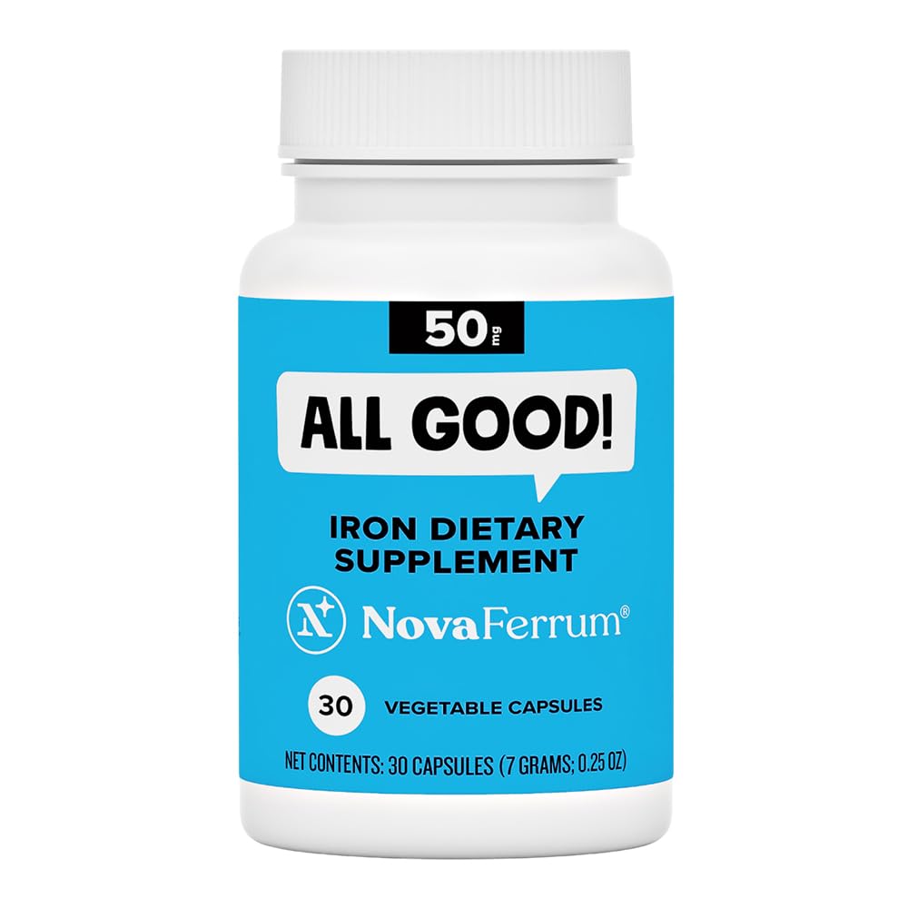 NovaFerrum All Good | Iron Capsule Supplements for Adults | Anemia | 50mg of Iron | 30 Servings | Sugar Free