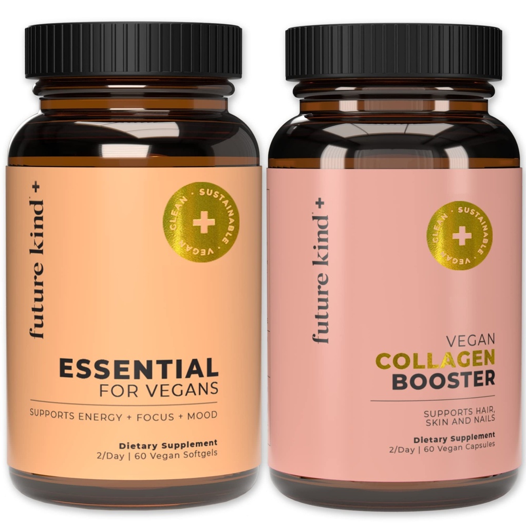 Best Sellers Bundle | Vegan Multivitaminici e Collagen Booster | Vegan Multivitaminici per donne e uomini con B12, Omega 3 e Vitamina D3 | Collagen Supporta pelle, capelli e salute delle unghie