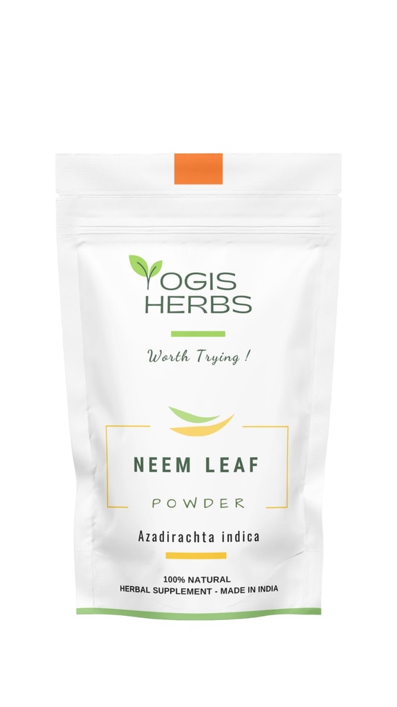 YOGIS HERBS Neem Leaf Powder – Pure Azadirachta Indica for Detoxification, Immune Support, and Clear Skin – 100% Natural Herbal Supplement (8 oz)