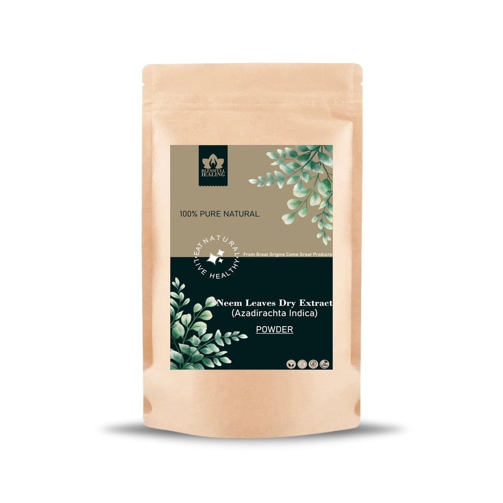 Blessfull Healing Neem Leaves Dry Extract(Azadirachta Indica) Powder 100% Pure Natural 200 Gram / 7.05 oz