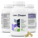 CalmSupport: Stress & Relaxation Support - Ashwagandha, Passion Flower, Valerian Root, Ginger, GABA, Velvet Bean, Mutterwort, Oat Seed, Phyllanthus, L-Theanine, L-Tryptophan, Folate, C,B1,B6,B12,Zinc