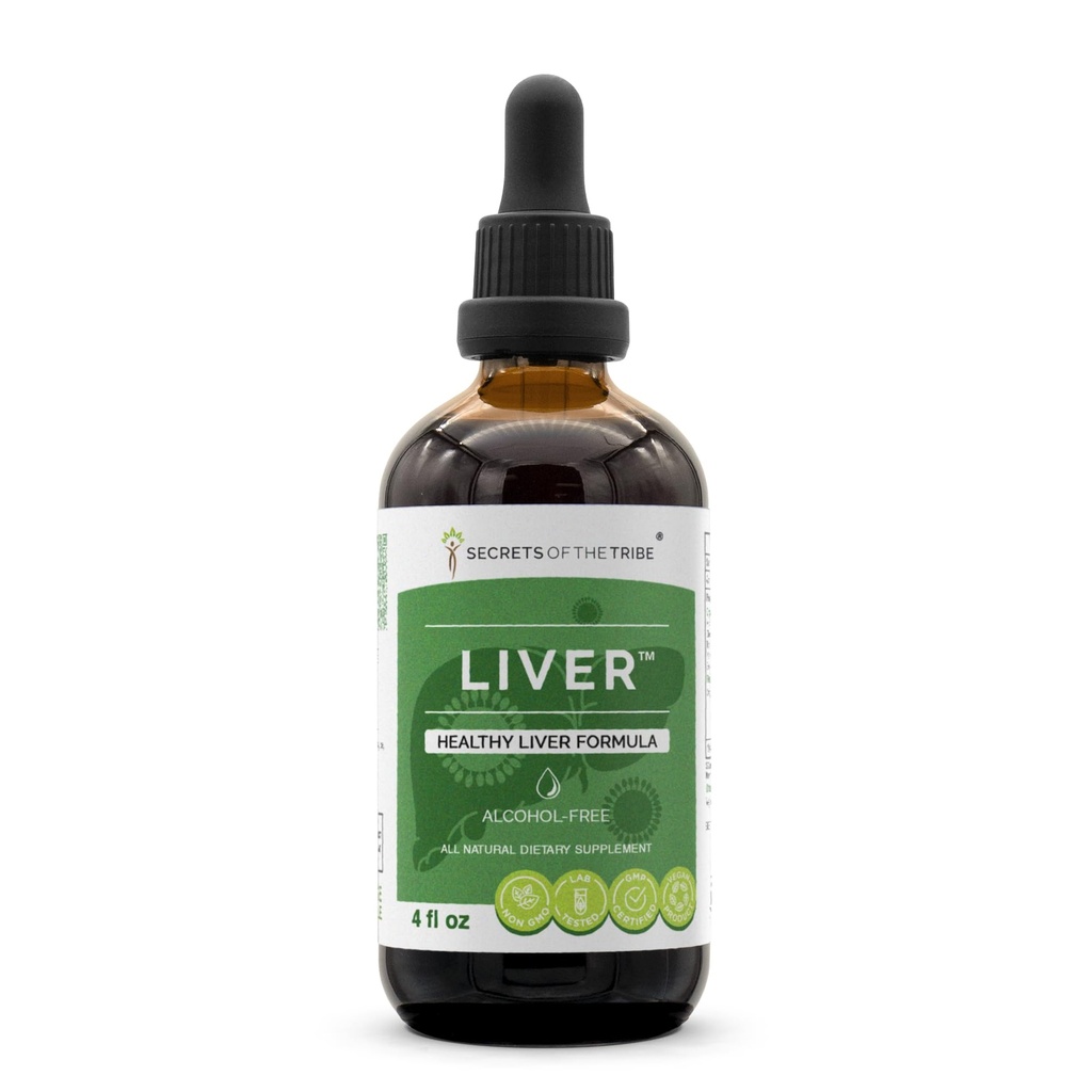 Secrets of the Tribe - Liver, Healthy Liver Formula, Herbal Supplement Blend Drops Alcohol-Free Liquid Extract (4 fl oz)