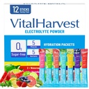 12 Sticks Electrolytes Powder Packets 7 Flavors Sugar Free Hydration Packets Liquid Daily IV Drink Mix, Low Sodium, Lemon Lime, Watermelon, Strawberry, Grape, Grapefruit, Lemon Cucumber, Mint