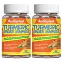 Kurkumagummis 500mg, mit Kurkuma-Root-Extrakt, Ingwer-Root, Schwarzer Pfeffer-Extrakt, Antioxidans-Unterstützung, Orange Flavor-Gummien, 60 Graf (Pack von 2)