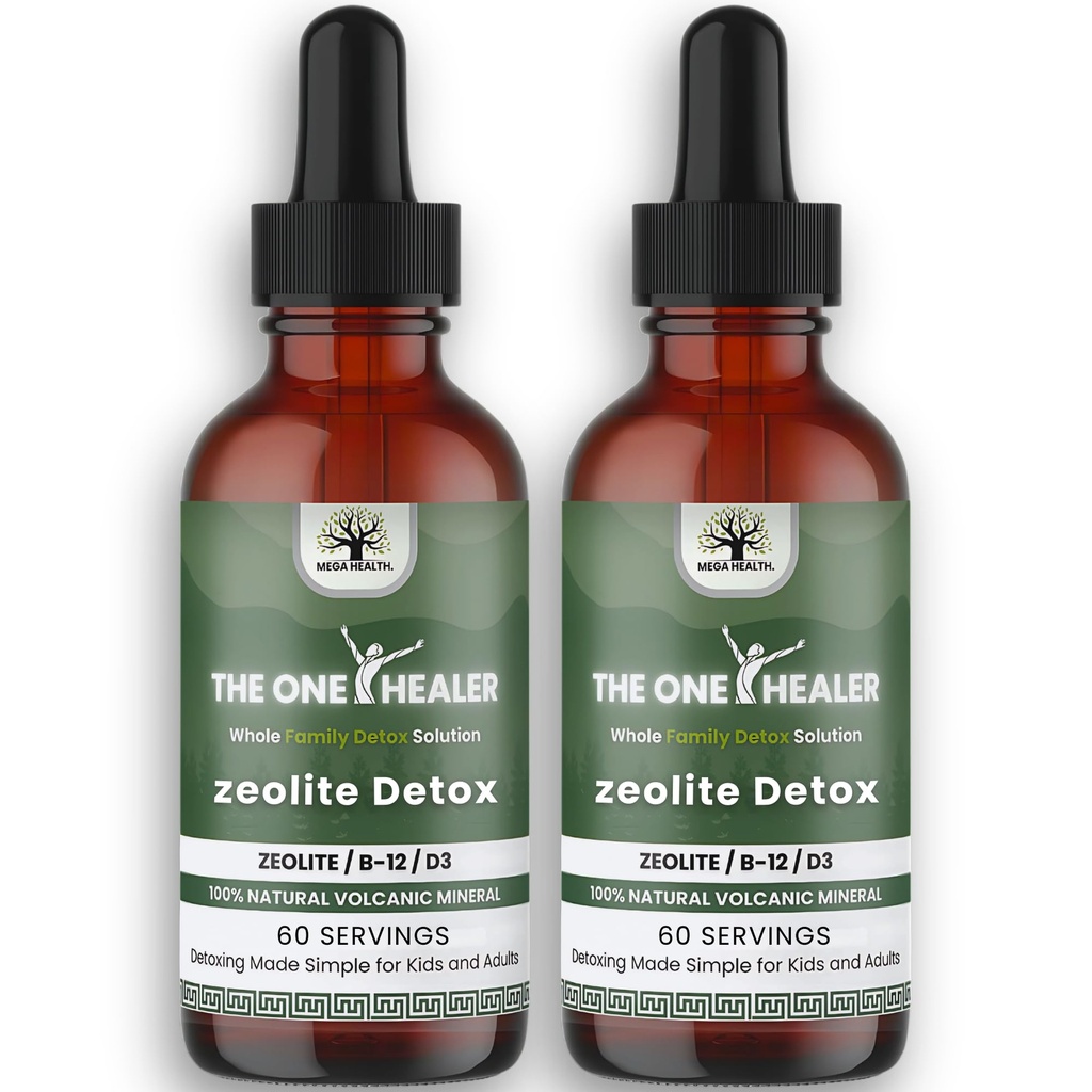 The One Healer Zeolite Detox for Kids & Adults – Pure Zeolite Drops with Methyl B12 and Vitamin D3 for Heavy Metal Detox and Full Body Cleanse – Advanced Natural Formula - 4oz Liquid Drops Supplement