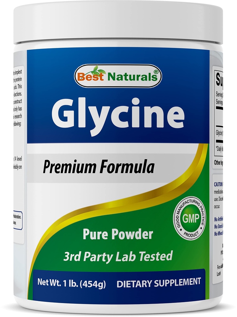 Best Naturals Glycine Powder 1 LB - Neurotrasmettitore & Relax Support