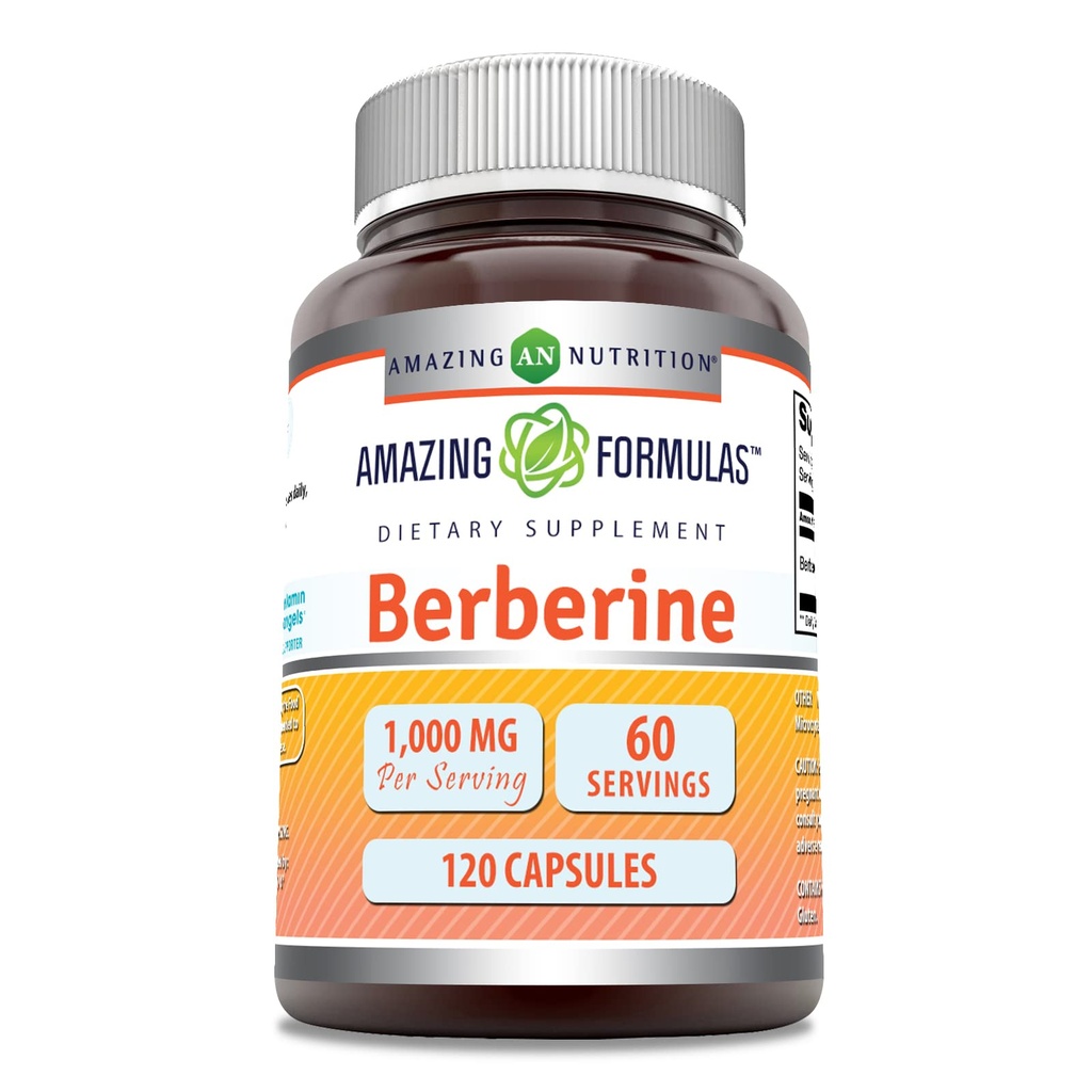 Erstaunliche Formeln Berberine 1000mg Pro Servieren 120 Kapseln Ergänzung | Non GMO | Gluten Free | Made in USA