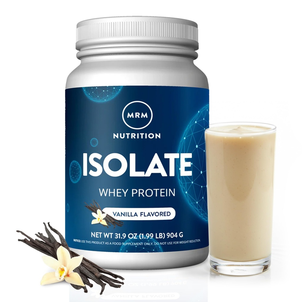 MRM Nutrition Isolée Protéine de lactosérum Vanille Aromatisée 24g Protéine Ajoutée BCAAs + Glutamine avec enzymes digestives