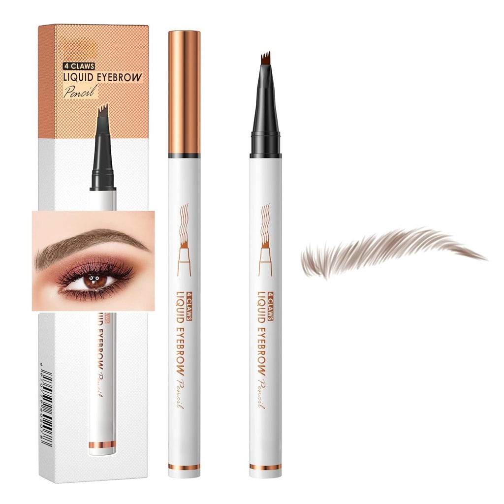 Q707 4 Tipped Precise Brow Pen – Long-Lasting Waterproof Eyebrow Pencil für natürliche, Defined Brows – einfach zu bedienen, Geeignet für alle Skill Levels (2#Dark Coffee)