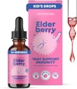 JoySpring Elderberry für Kleinkinder und Kinder Immununterstützung Flüssigkeit (1 fl oz) | Organic Kleinkind Elderberry Tropfen mit Vitamin C | Natürliche Geschmack | Vegan Ergänzung