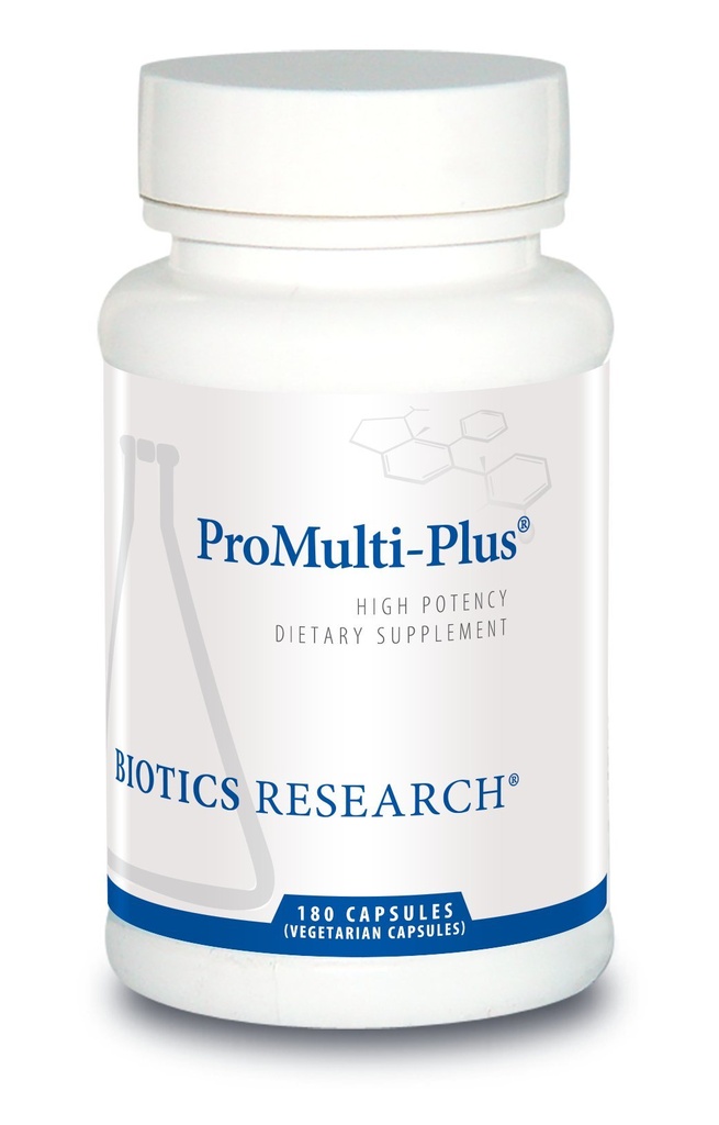 BIOTICS RESEARCH Pro Multi Plus - High Potency Daily Multivitamin, Active Form B Vitamins, Folate, D3, K1, Minerals, BioPerine for Absorption, Antioxidant Support, Gluten and Dairy Free, 180 Capsules
