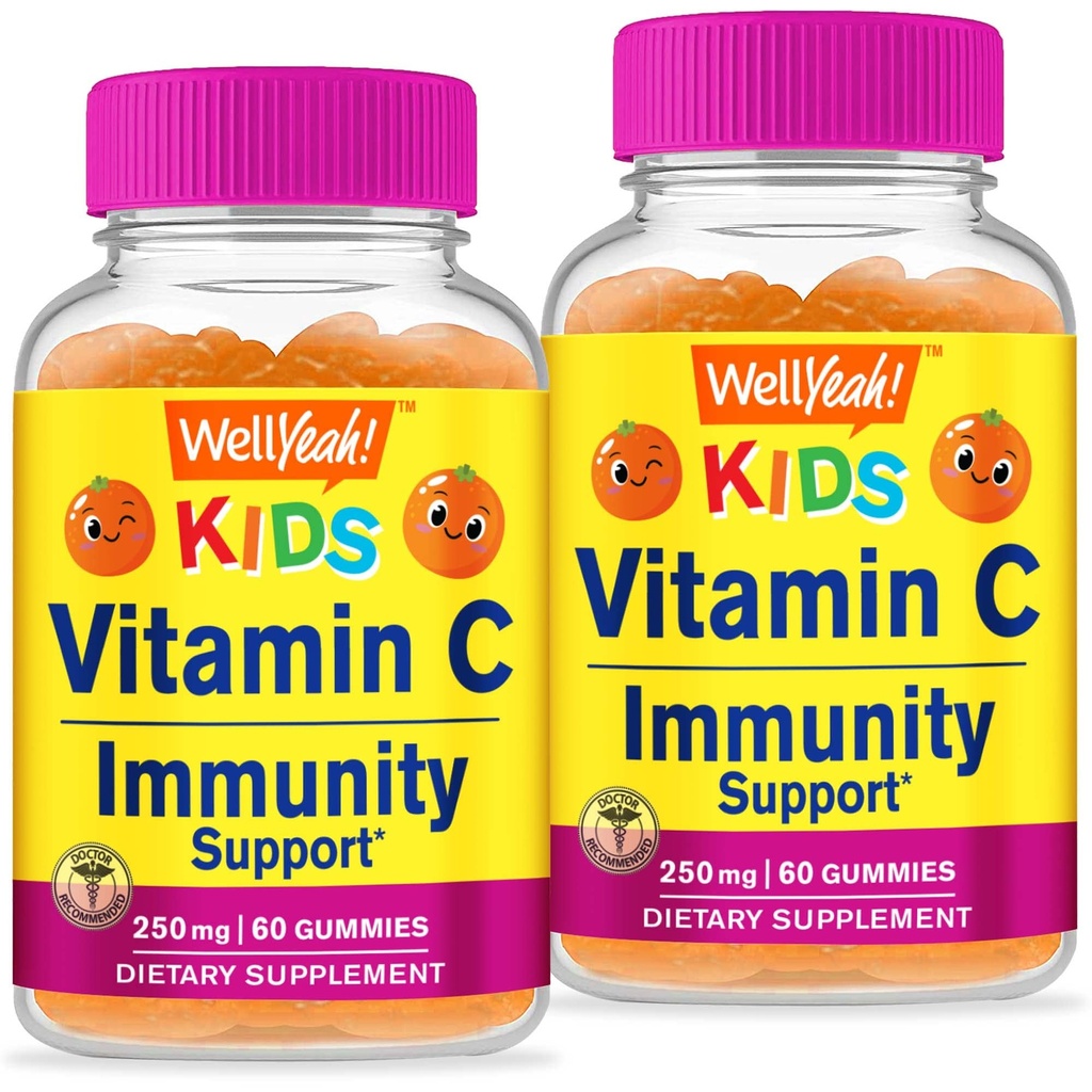 WellYeah Kids Vitamin C Gummies (250mg) 2 Pack - 60 Gummies