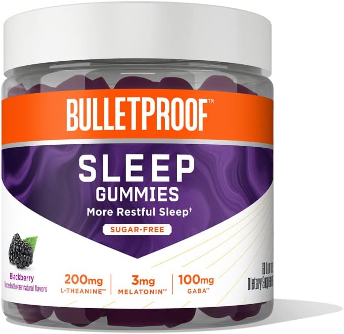 Bulletproof Sugar-Free BlackBerry Flavor Schlafgummis, 60 Count, Keto Ergänzung für Schlafunterstützung