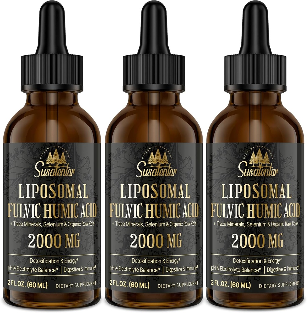 Trace Minerals Electrolytes Drops 2000 MG-Liquid Liposomal Fulvic Humic Acid Supplement $ 85+ Trace Minerals $ Hydratation $ Détoxification $ Énergie $ Équilibre du pH $ Digestion $ Immunité $ 6 Oz