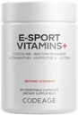 Codeage E-Sport Vitamins+ Citicoline Cognizin, Bacopa Monnieri Supplement, Multivitamins, Astaxanthin, L-Theanine, Ginkgo Biloba, Acetyl-L-Tyrosine, Huperzine A, Lutein, Esport Gaming - 90 Capsules