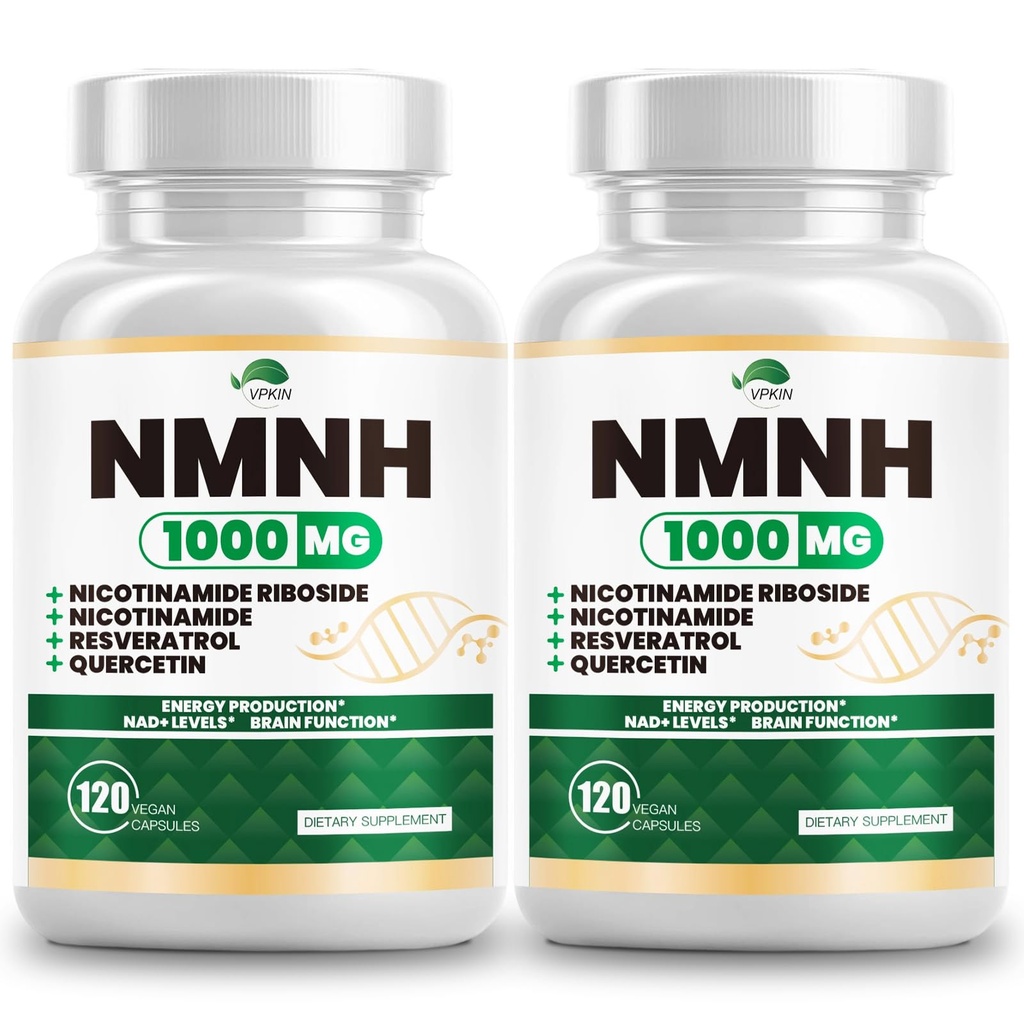 NMNH(Dihydronicotinamide Mononucleotide),NMNH Supplement 1000mg Pure Nicotinamide Mononucleotide,NAD High Purity Supplement Alternative,for Energy,Focus,Non-GMO, Gluten Free,120 Capsules(Pack of 2)