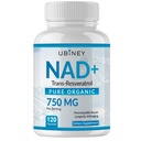 NAD+ 750mg with Trans-Resveratrol – Pure Organic Nicotinamide Adenine Dinucleotide Supplement – DNA Repair, Cellular Energy, Anti-Aging Support – 120 Vegan Capsules, Non-GMO, Gluten-Free