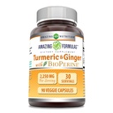 Formules étonnantes Curcumine curcuma et gingembre avec supplément BioPerine.
