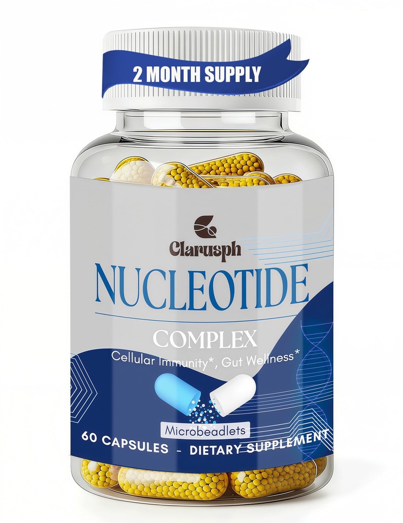 Immunity* Supplement, Immune* Nucleotide Complex Blend 400mg Including AMP, CMP, GMP, UMP, Nucleo Immune*, 60 Capsules