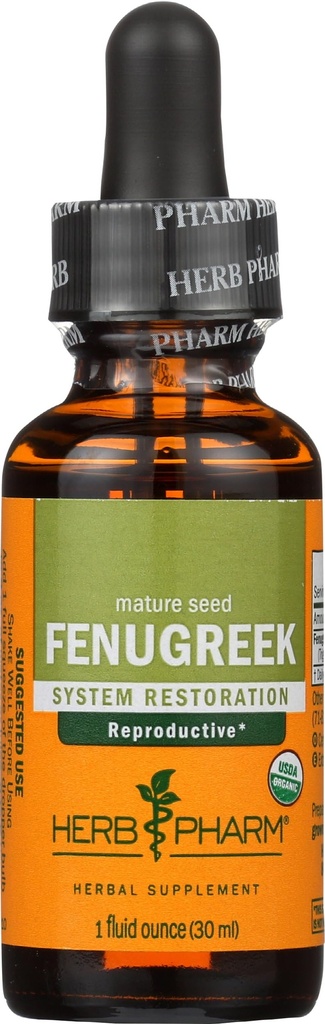 Extrait liquide fenugréek biologique certifié Herb Pharm pour le soutien reproducteur féminin - 1 once (DFENU01)