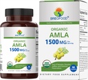Brieofood Organic Amla 1500mg, 45 portions, végétarien, sans gluten, 90 comprimés végétariens
