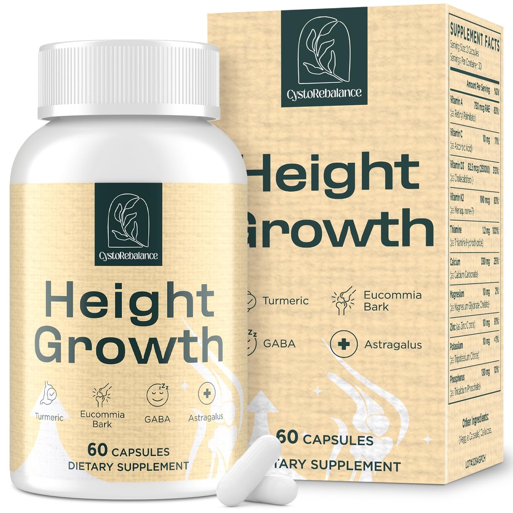 25-in 1 Bone Strength Supplement - for Natural Growth, Digestion and Stress - High Absorption - Calcium, Magnesium, Zinc, Ashwaganda and Multivitamins for Age 12+ | 60 Caps