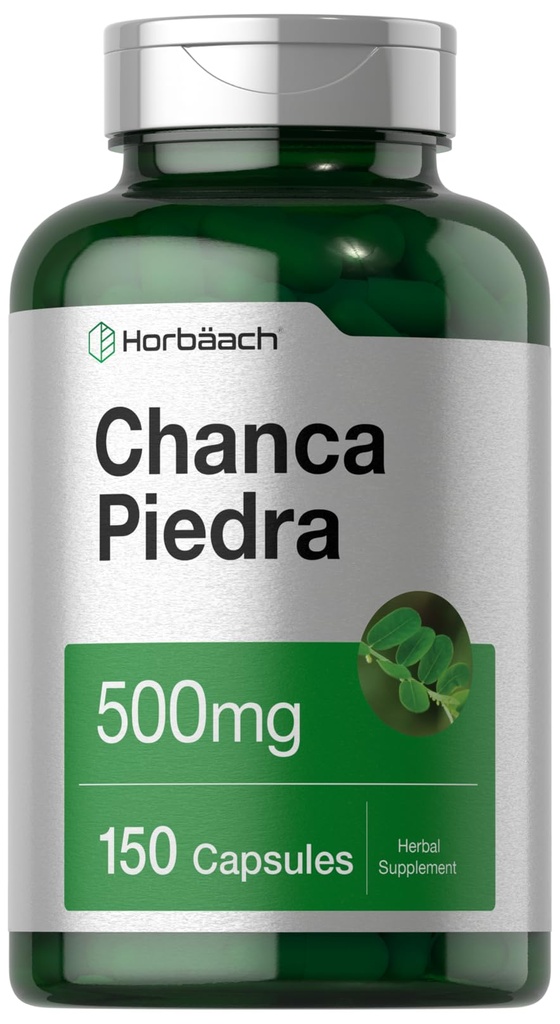 Horbäach Chanca Piedra Capsules | 500mg | 150 Count | Non-GMO and Gluten Free Herbal Supplement
