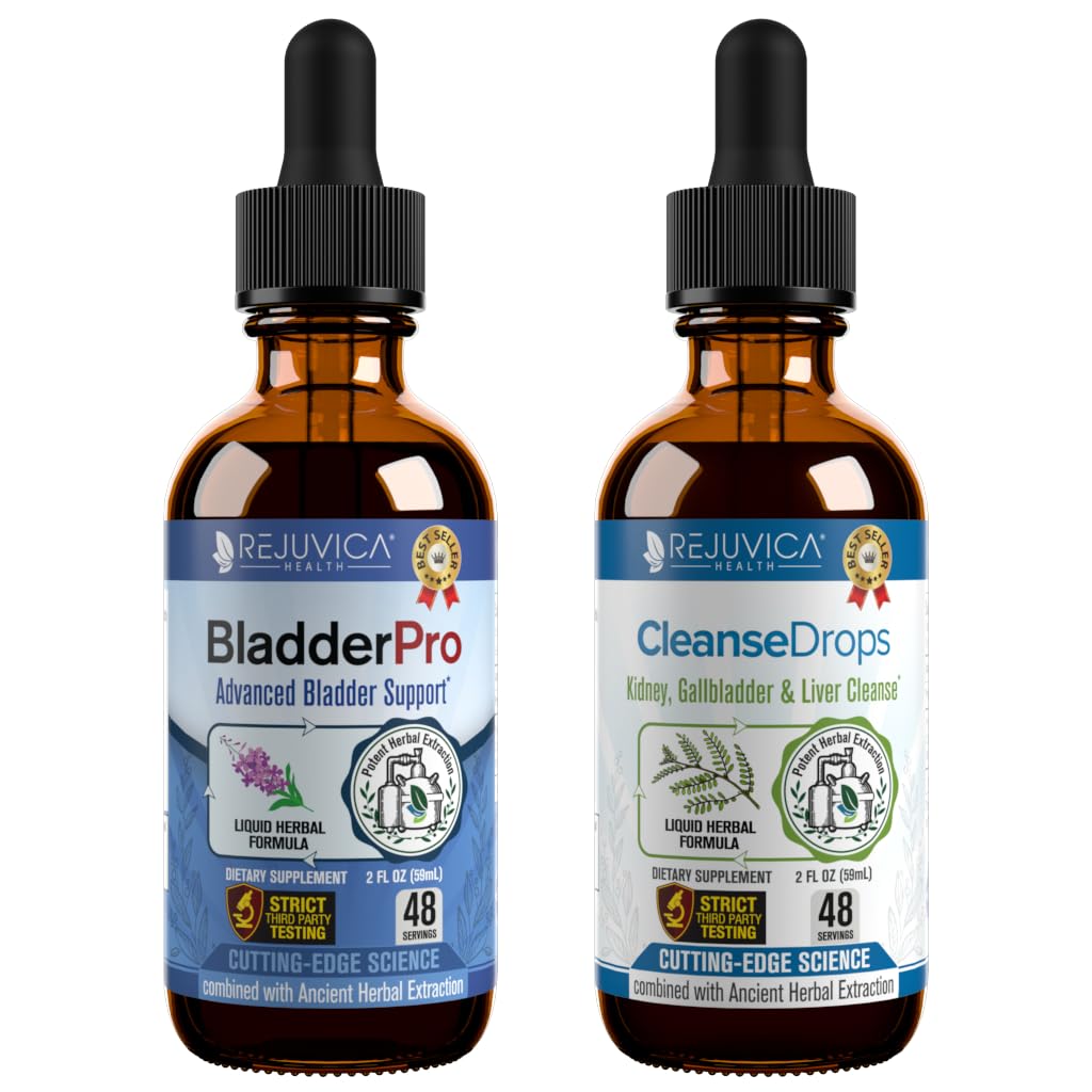 Rejuvica Health BladderPro + Cleanse Drops Bundle - Advanced Bladder, Kidney, & Gallbladder Support Bundle - Liquid Delivery for Better Absorption