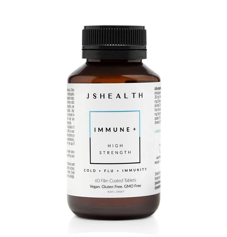 JSHealth Vitamins Immune + Immunity Booster Supplement with Zinc Vitamin C Echinacea and Olive Leaf Antioxidants (60 Tablets)