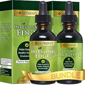 Go Nährstoffe Intestinal Edge + Flüssige Tropfen Supplement Chlorophyll - Effektive Detox, Cleanse & Energy Combo | Keine GMOs | Keine Konservierungsstoffe