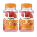 Vitamine vivante D 5000 UI + B complexe, Gummies - Grande dégustation, supplément de vitamine, sans gluten, sans OGM, gummy à croquer