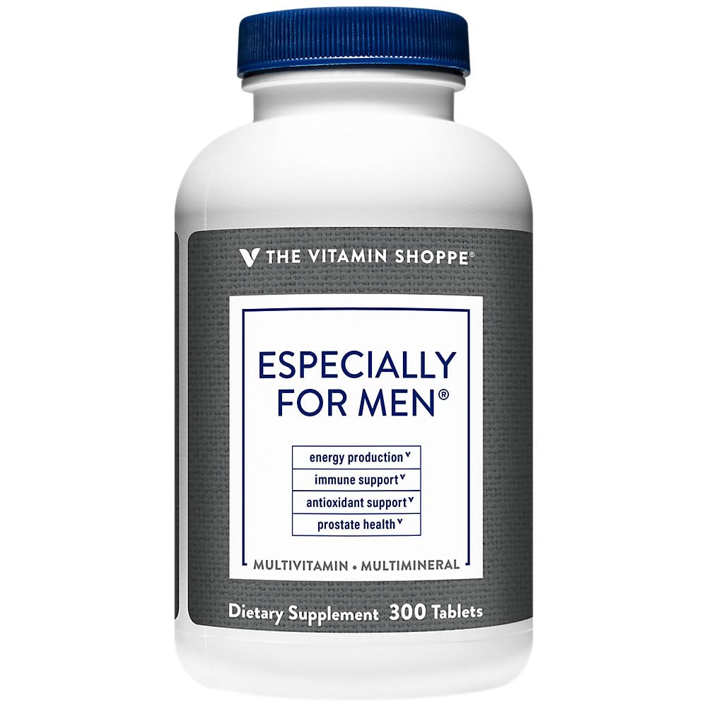 The Vitamin Shoppe Men’s Multivitamin, Complete Daily Multi with Essential Vitamins & Minerals for Men’s Health, Energy Production & Wellness Support, Gluten Free, Dairy Free, 300 Tablets