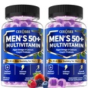 Methylated Multivitamin for Men Over 50: Daily Mens Multivitamins Gummies with Omega Probiotic Magnesium Zinc Vitamins D3 B12 - Energy Immune Support No Iron Vitamins Gummy for Men(120Count)