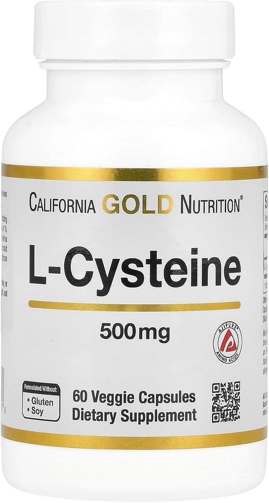California Gold Nutrition L-Cysteine, AjiPure®, 500 mg, 60 capsule vegetali