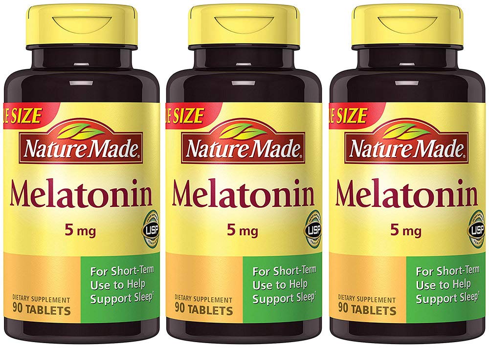 Nature Made Maximum Strength Melatonin 5 mg, 90 Tablets (3 Bottles)