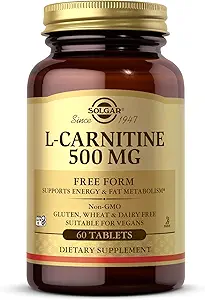 Solgar L-Carnitine 500 mg - 60 comprimés - non-OGM, végétalien, sans gluten, sans produits laitiers, sans casher - 30 portions