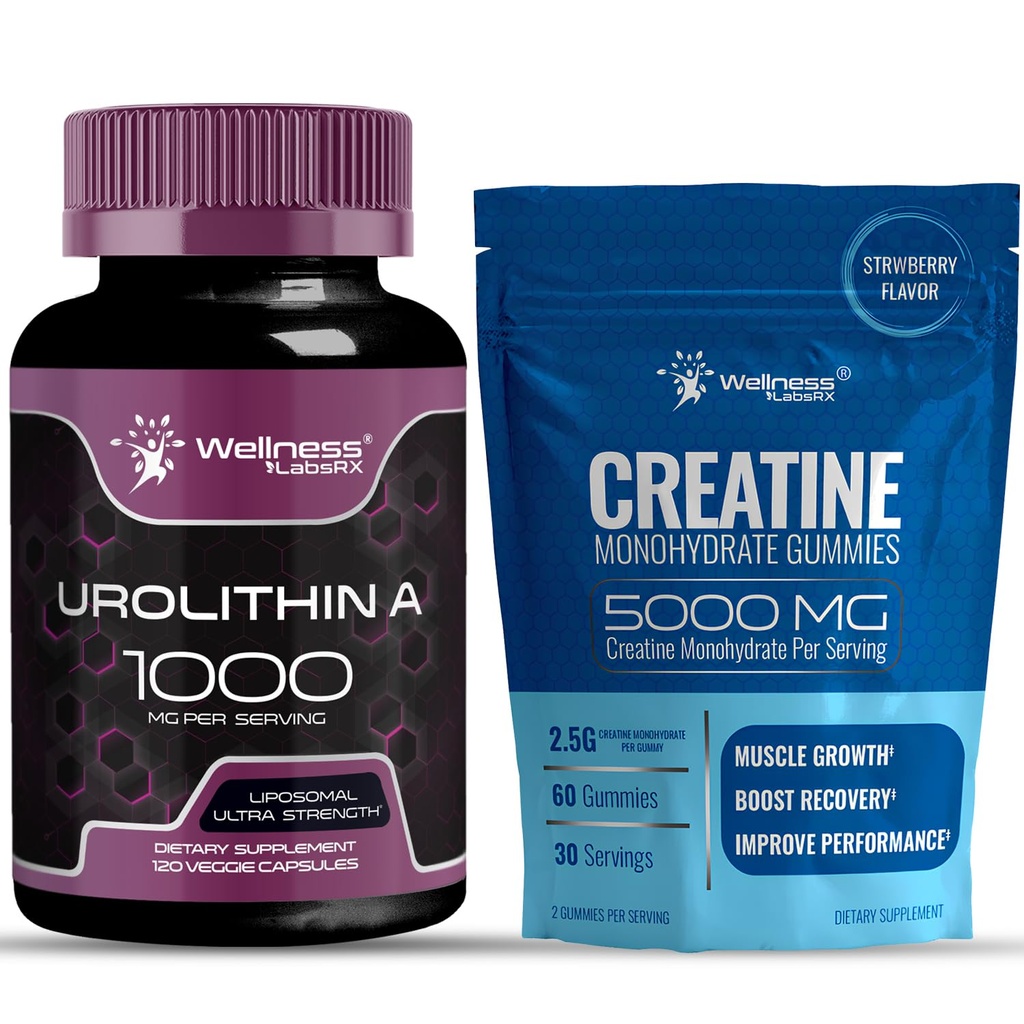 WELLNESS LABSRX Liposomal Urolithin A Capsules - Creatine Gummies | Bundle