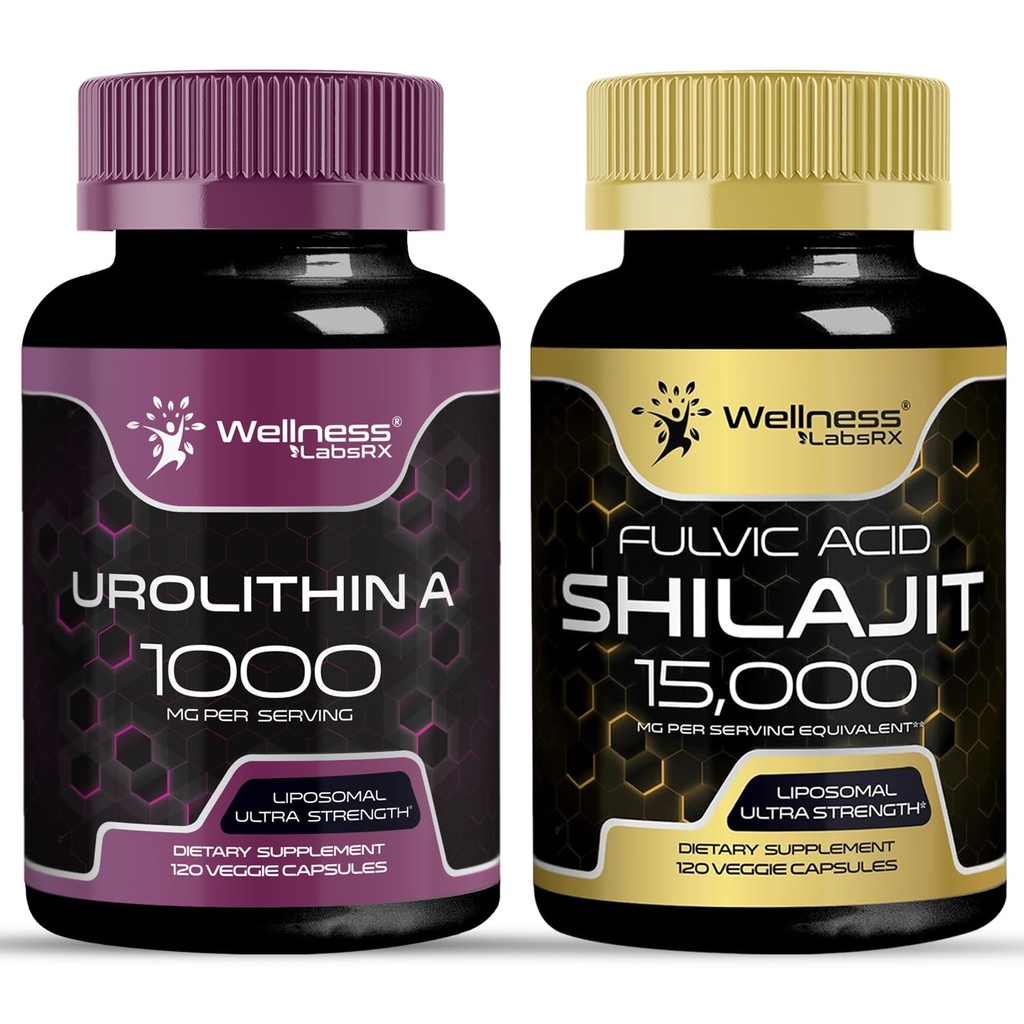 WELLNESS LABSRX Liposomal Urolithin A Capsules - Shilajit Capsules | Bundle