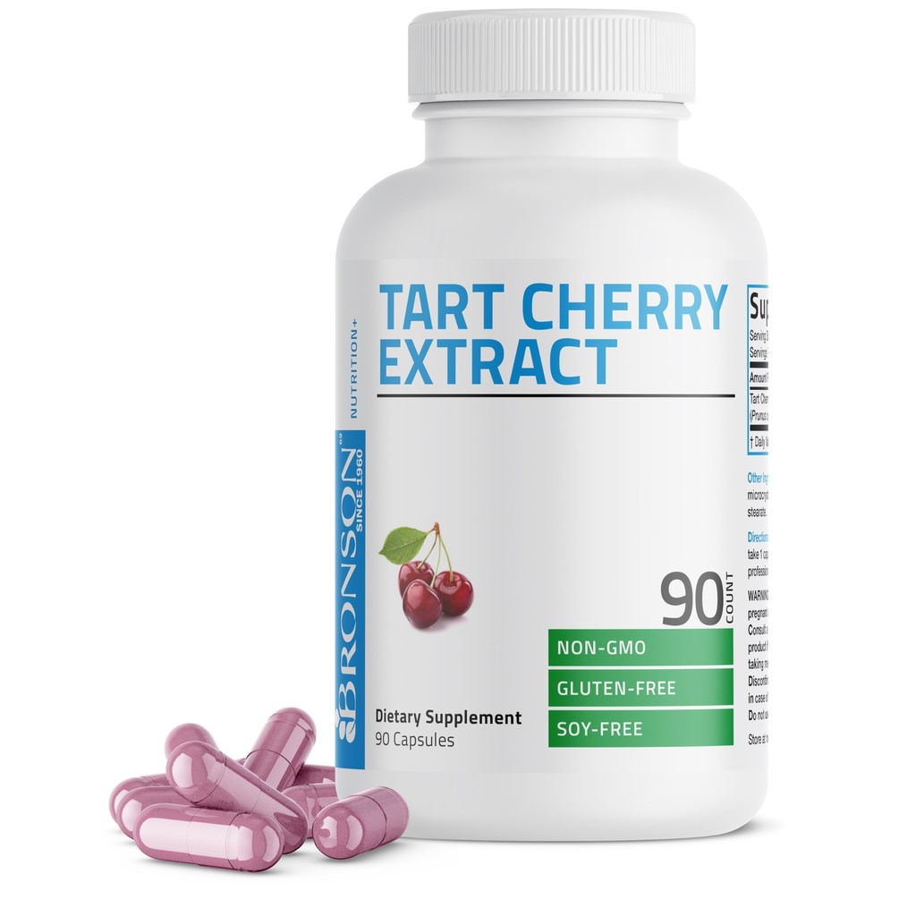 Bronson Tart Cherry Extract 2500 mg Premium Non-GMO-Formel mit Antioxidantien und Flavonoiden, 90 vegetarische Kapseln