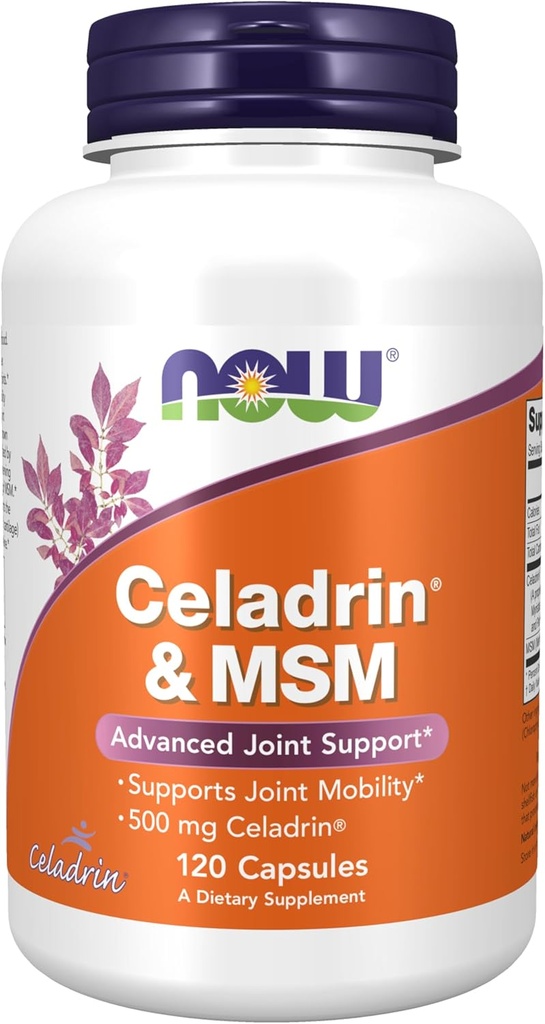 NOW Foods Supplements, Celadrin® & MSM, 500 mg di Celadrin®, Advanced Joint Support*, 120 capsule
