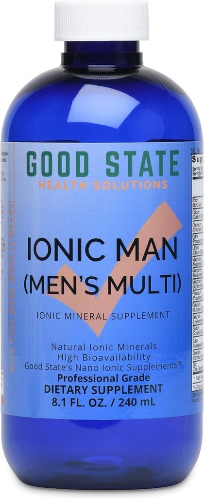 Good State Ionic Man | Liquid Ionic Multi Mineral | Vegan | Integratore alimentare | 15 minerali diversi (8 oz.)