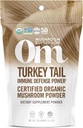 Om Mushroom Superfood Turchia Tail Organic Mushroom Powder, 3.5 Oncia, 50 Serve, Supporto immunitario, Polysacchrides, Beta-Glucans, Gut Health & Holistic Defense Mushroom Supplement